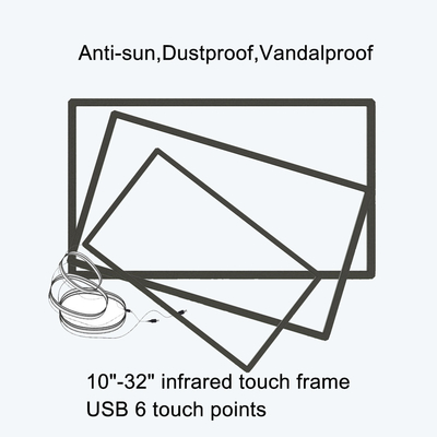 esposizione infrarossa di tocco di 75Inch Ir sovrapposizione del touch screen di 10 punti